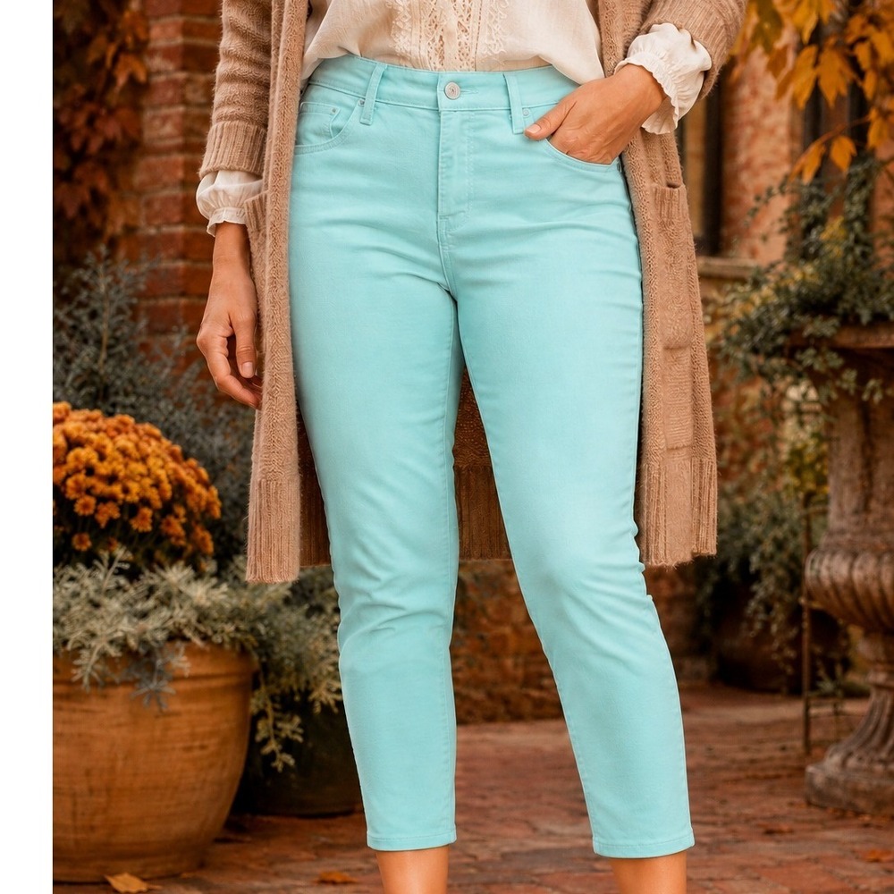 Old Navy Womens 0 Short High Rise Wow Super Skinny Jeans Mint Green Aqua Stretch
